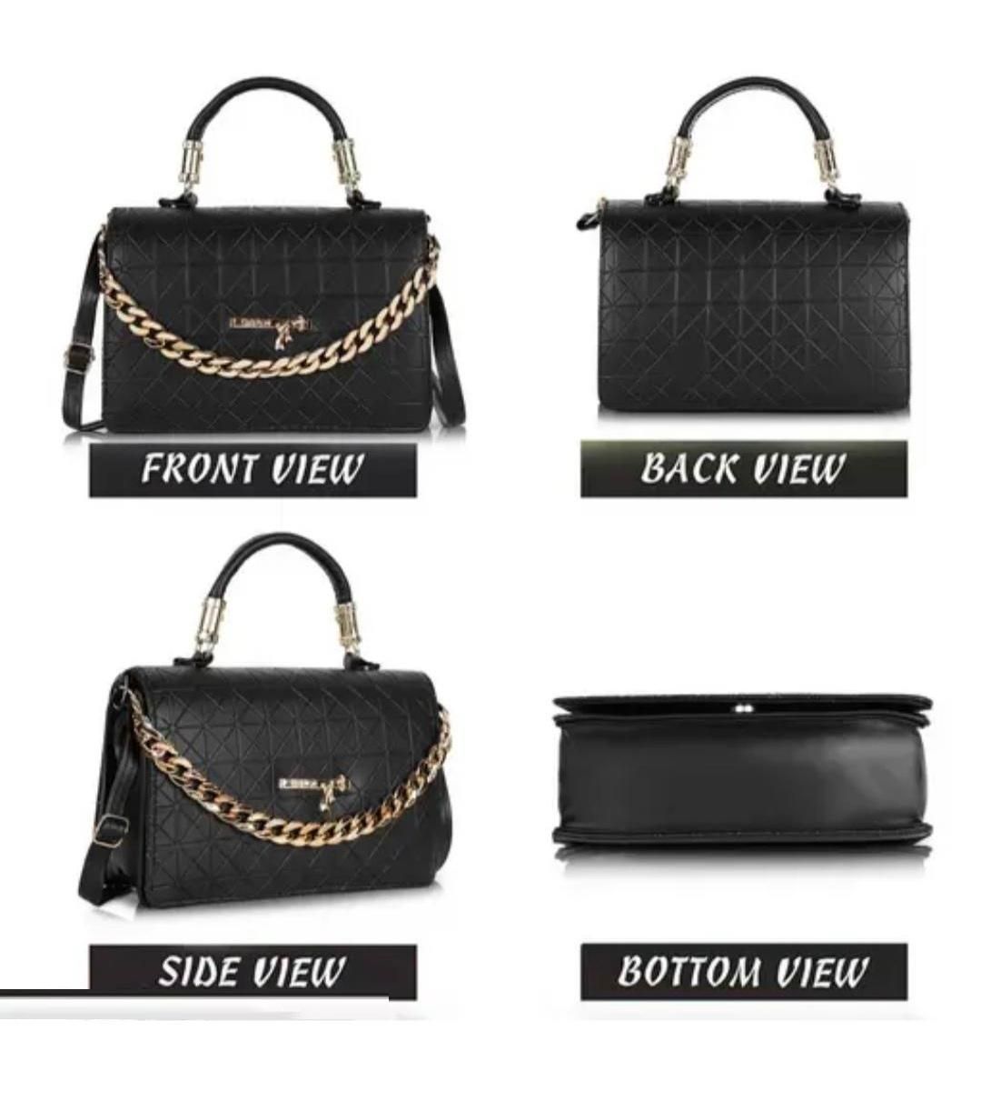 Black Quilted Style Fancy Sling Bag for Women Handbags