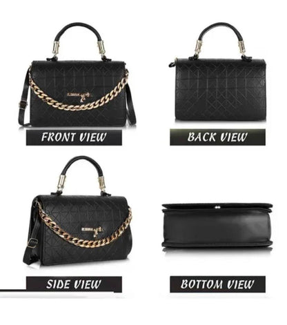 Black Quilted Style Fancy Sling Bag for Women Handbags