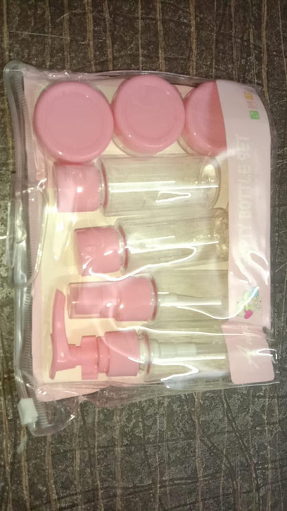 Portable Travel Cosmetics Bottles Plastic Pressing Spray Bottle for Makeup (Pack of 7) Bathroom Accessories