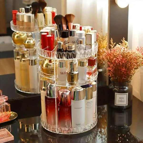 Makeup Organizer Adjustable 360 Rotation Box Case Home Organization