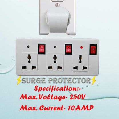 3 Pin Multi Plug Point Cordless Wall Socket Extension Board Electronics