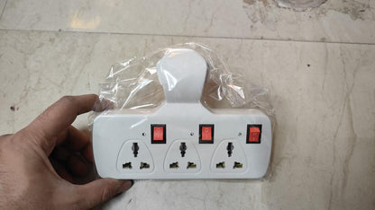 3 Pin Multi Plug Point Cordless Wall Socket Extension Board Electronics