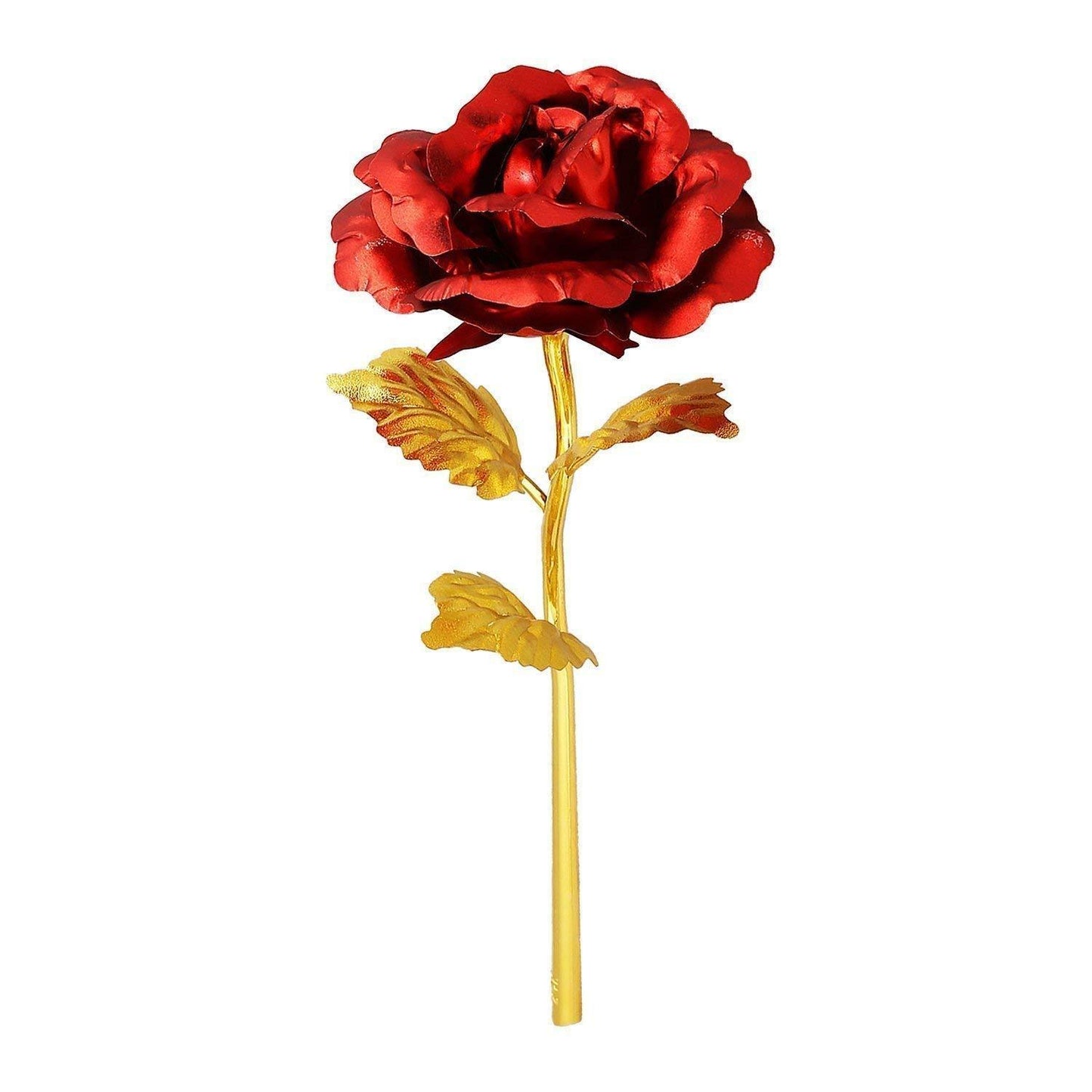 24k Artificial Golden Rosegold Red Rose With Gift Box (10 Inches) Gifts