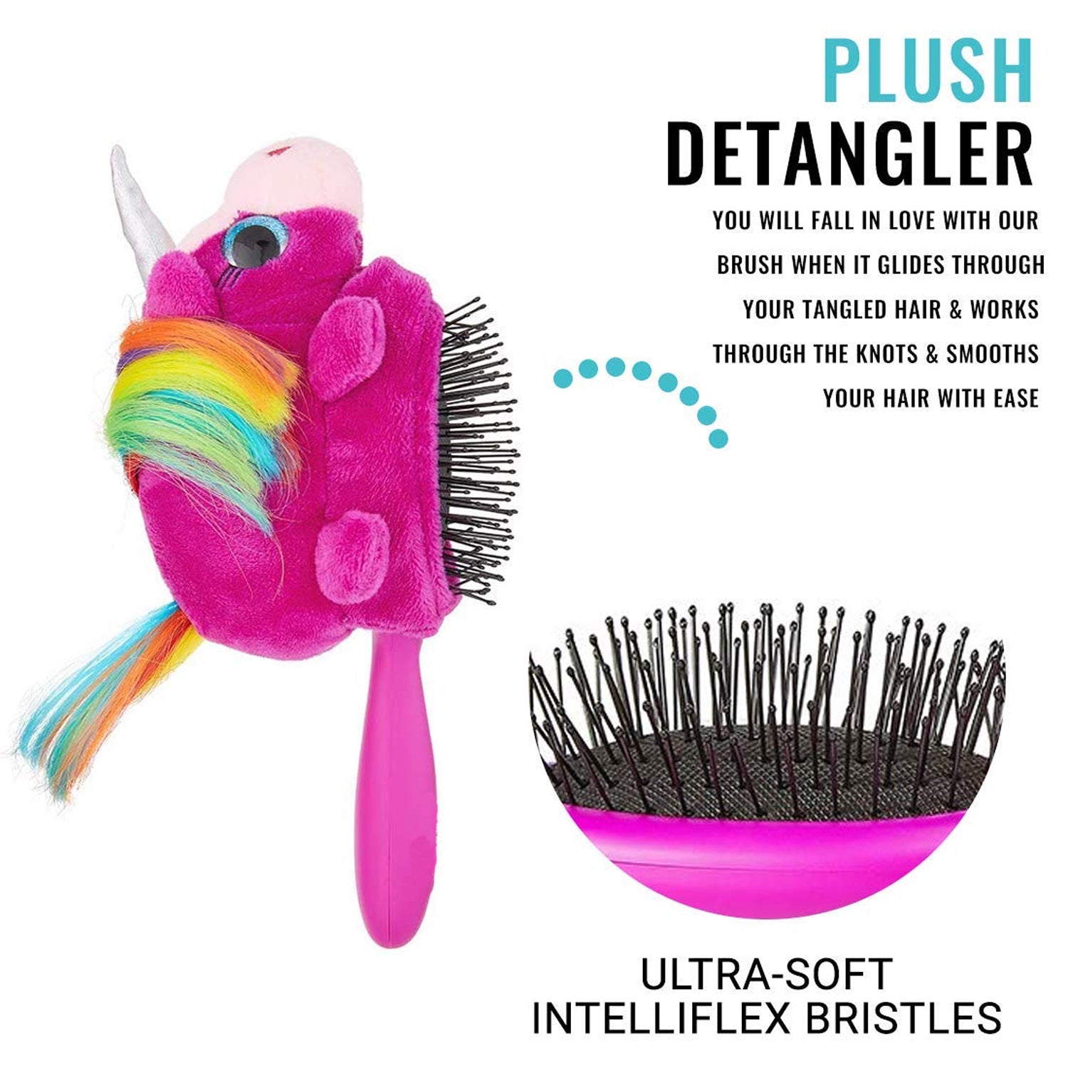 Kids Unicorn Plush Hair Brush - (1 Pc) Toys & Games