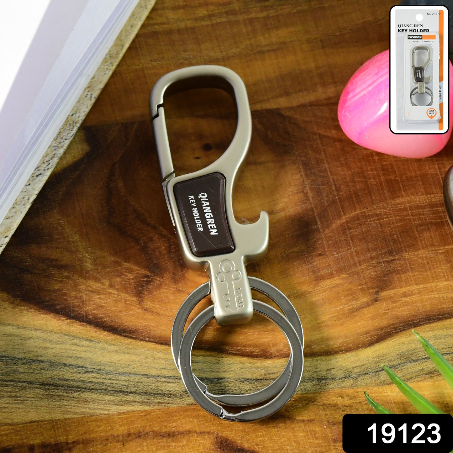 Premium Metal Keychain Carabiner Clip Hook With Dual Key Rings (1 Pc) Accessories