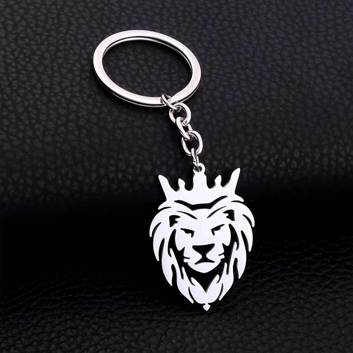 Stylish Metal Lion Head Keychain (1 Pc) Accessories