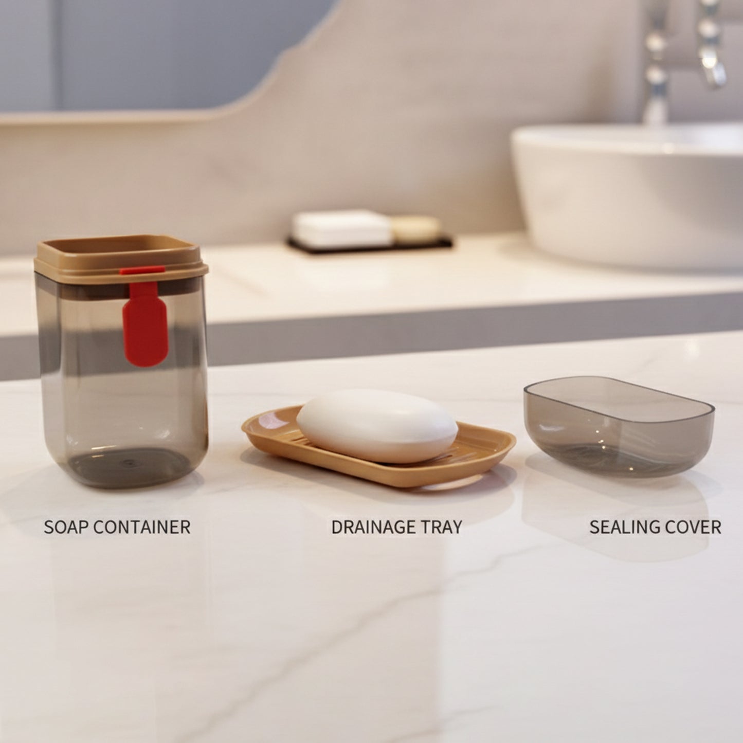 Premium Plastic Soap Box With Drain Tray Protective Cover Health and Beauty