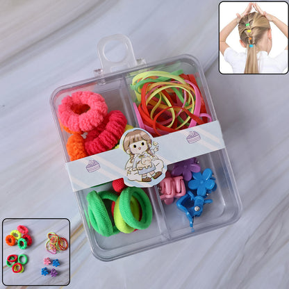Kids Hair Bands Rubber Bands Cute Hair Clips In Storage Box (Mix Design 1 Set) Hair Accessories