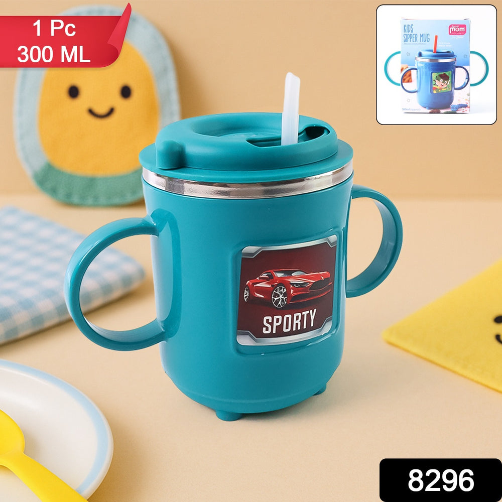 Kids Sporty Sipper Mug With Straw And Dual Handles Approx 300ml (1 Pc) Mugs