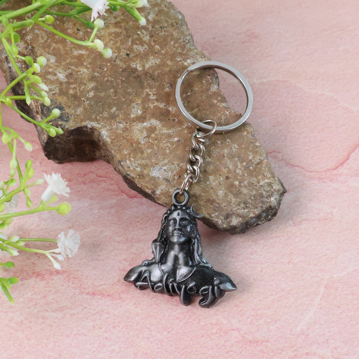 Adiyogi Shiva Face Metal Keychain (1 Pc) Keychain