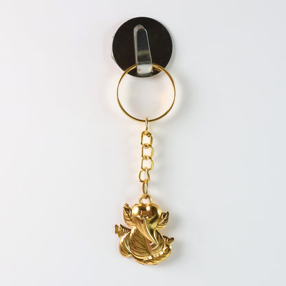 Golden Ganesh Leaf Design Keychain (1 Pc) keychains