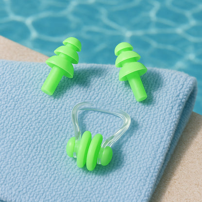 Swimming Earplugs And Nose Clip Set (3 Pc) Swimming Accessories
