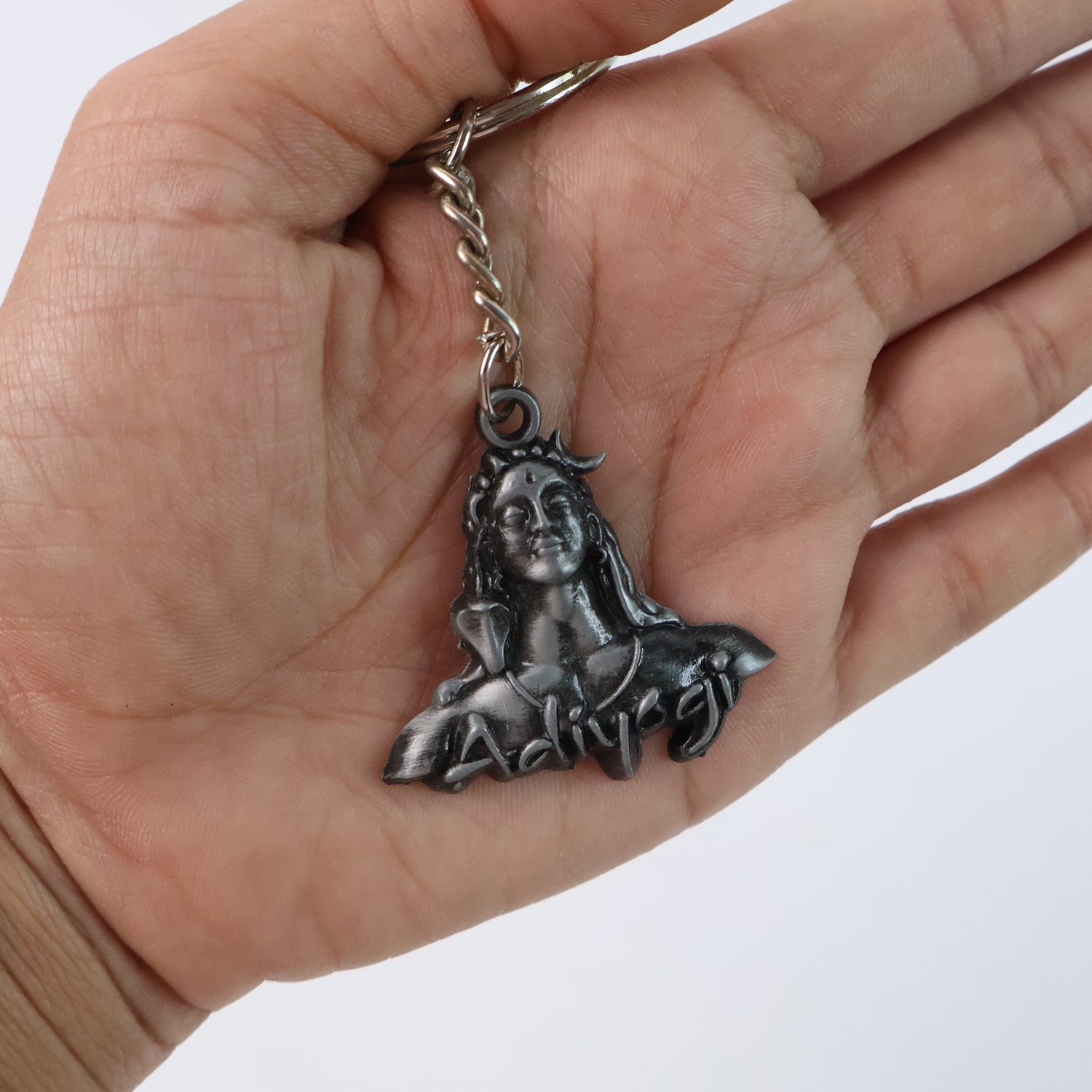 Adiyogi Shiva Face Metal Keychain (1 Pc) Keychain