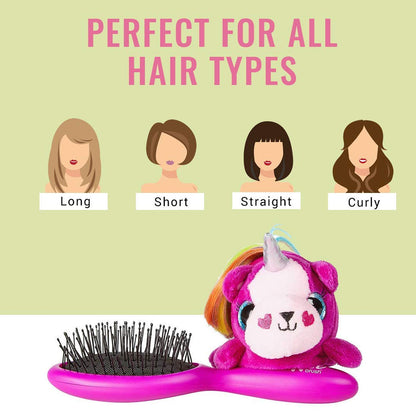 Kids Unicorn Plush Hair Brush - (1 Pc) Toys & Games