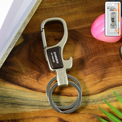 Premium Metal Keychain Carabiner Clip Hook With Dual Key Rings (1 Pc) Accessories
