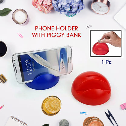 2in1 Abs Plastic Phone Holder Phone Stand With Coin Bank (1 Pc) Electronics > Phone Accessories