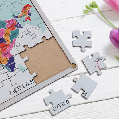 Wooden India Map Puzzle - (1 Set) Puzzle