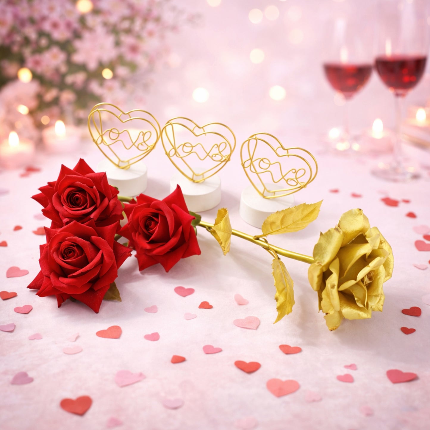 Romantic Heart Love Table Decor Gift Set (1 Set) Gifts