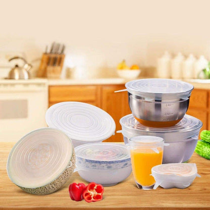 Silicone Stretch Lids Reuseable Microwave Safe Flexible Covers (Set Of 6) (Loose Pack) Food Containers Covers