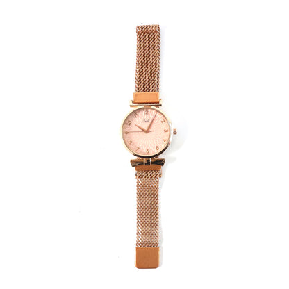 Elegant Rose Gold Finish Analog Wrist Watch (1 Pc) Watch