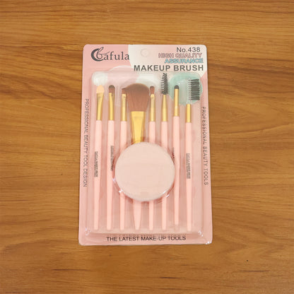 9-in-1 Professional Makeup Brush Set (1 Set) Beauty Accessories