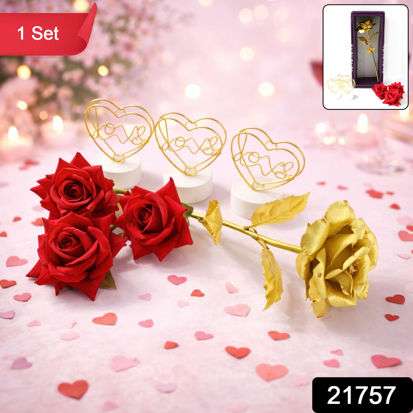 Romantic Heart Love Table Decor Gift Set (1 Set) Gifts