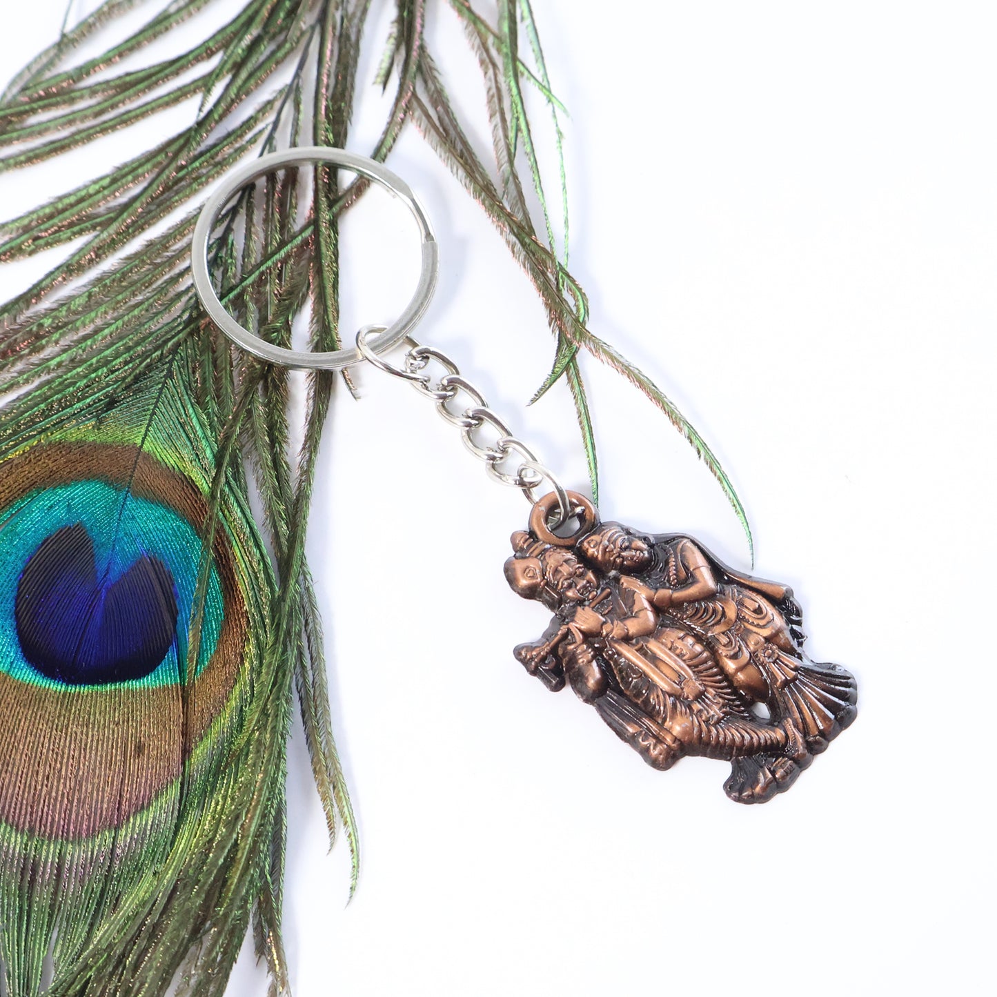 Radha Krishna Metal Keychain (1 Pc) Keychain