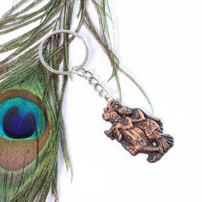 Radha Krishna Metal Keychain (1 Pc) Keychain