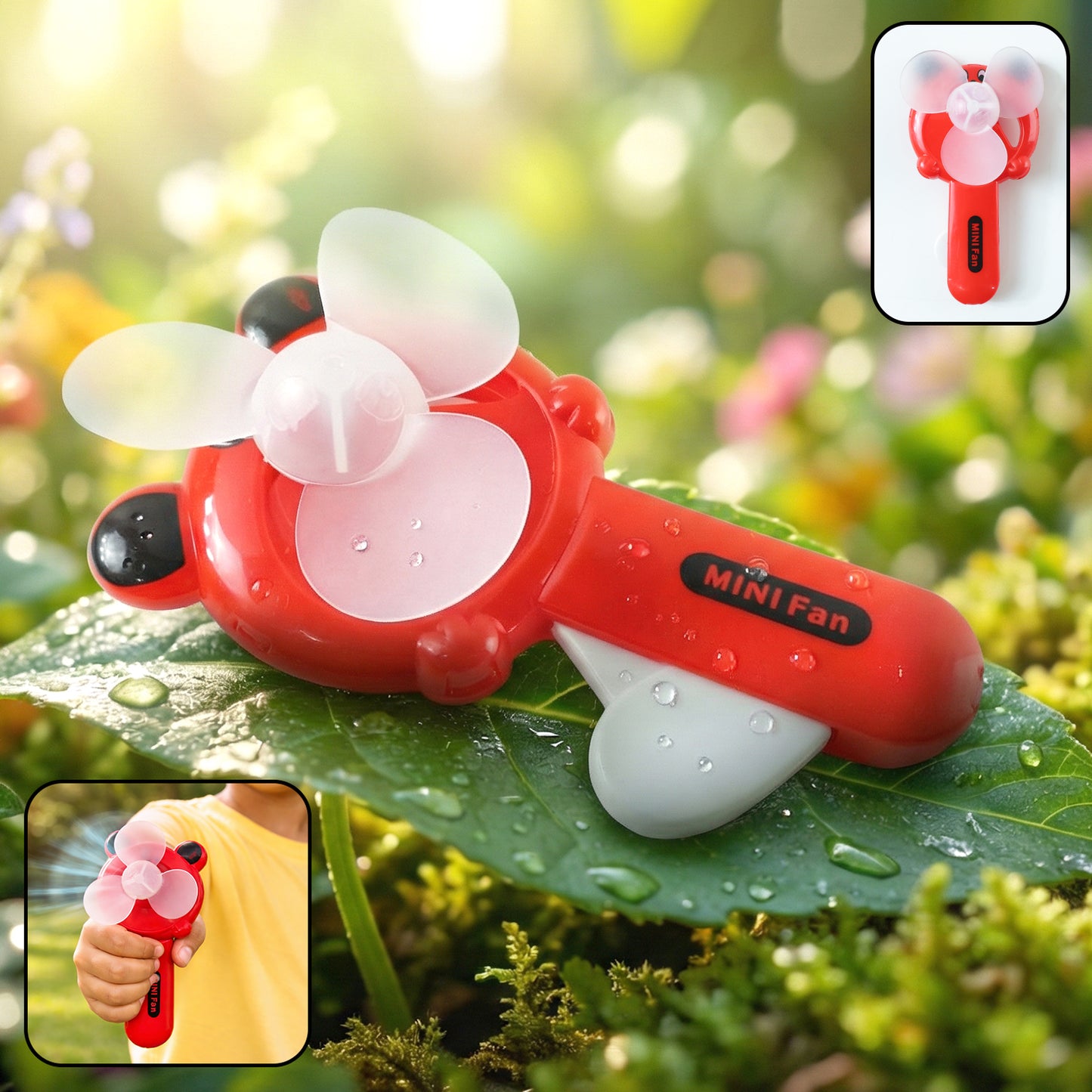 Hand Press Mini Portable Fan Toy (1 Pc Mix Color Design) Toys & Games