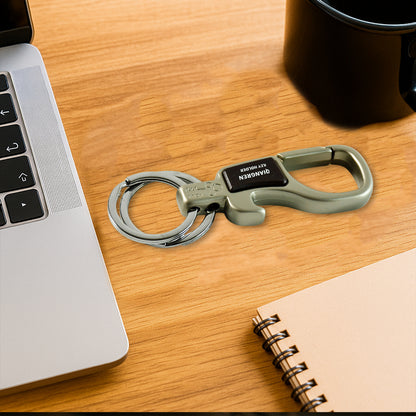 Premium Metal Keychain Carabiner Clip Hook With Dual Key Rings (1 Pc) Accessories