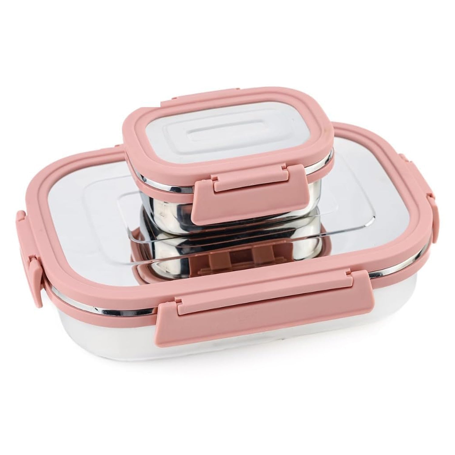 Premium Stainless Steel Leak Proof Air Tight Lunch Boxes (900ml+200ml Approx 2 Pc Set) Lunch Box