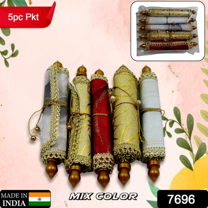 Money Gift Envelopes Lifafa - Multi Color Pack Of 5 Premium Designer Envelopes Colorful Writing Message Scroll Sandesha Shagun Envelope