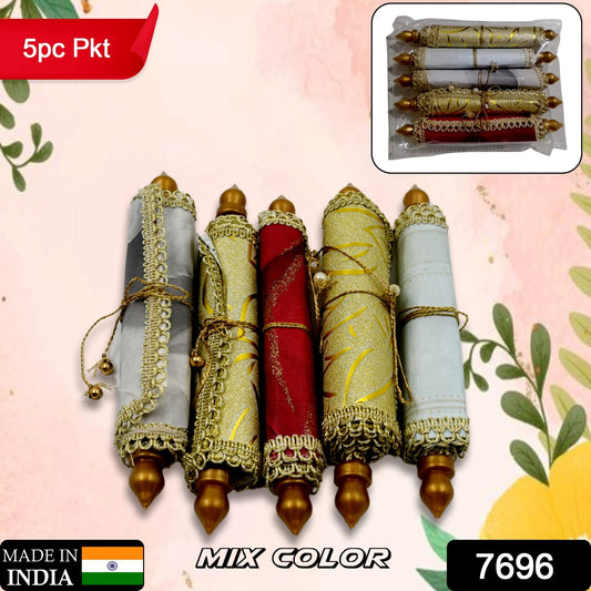 Money Gift Envelopes Lifafa - Multi Color Pack Of 5 Premium Designer Envelopes Colorful Writing Message Scroll Sandesha Shagun Envelope