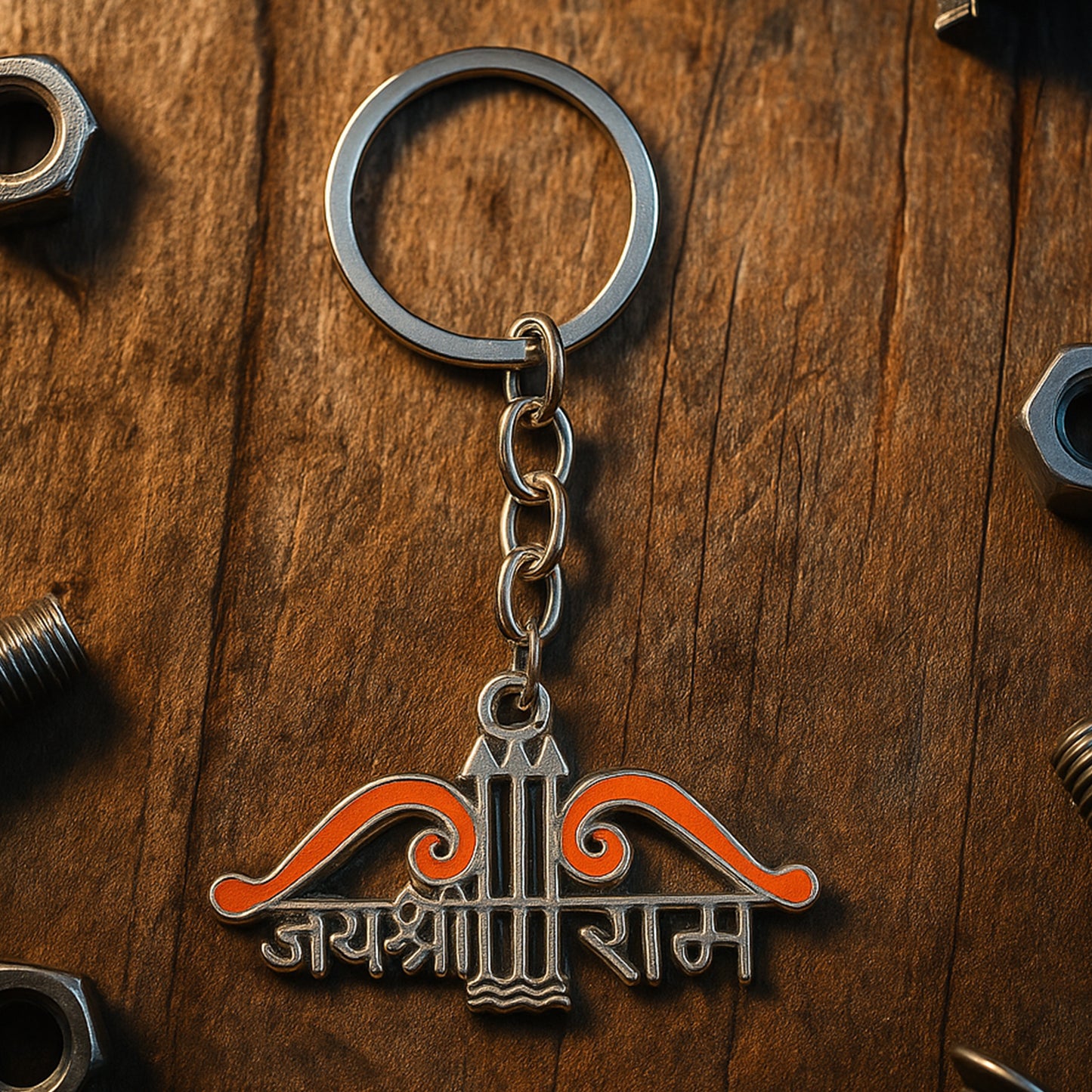 Jai Shree Ram Bow Arrow Metal Keychain (1 Pc) Keychain