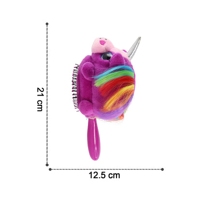 Kids Unicorn Plush Hair Brush - (1 Pc) Toys & Games