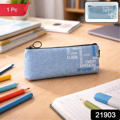 Stylish Fabric Zipper Pencil Pouch (1 Pc) Office Supplies > Desk Accessories > Pencil Cases