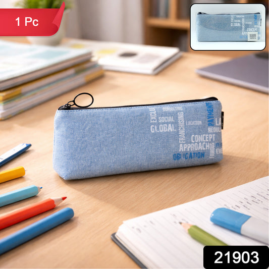 Stylish Fabric Zipper Pencil Pouch (1 Pc) Office Supplies > Desk Accessories > Pencil Cases