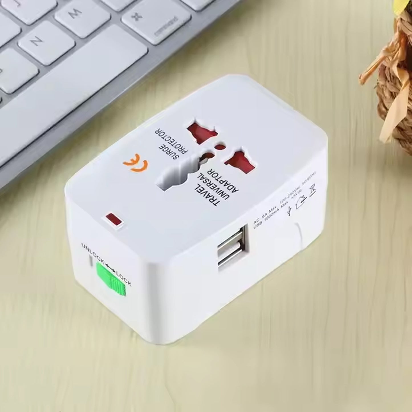 Universal Travel Adapter With Dual Usb Charger Ports - International Multipurpose Electronics