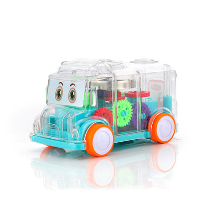 Transparent Musical Mini School Bus Toy For Kids Toys & Games
