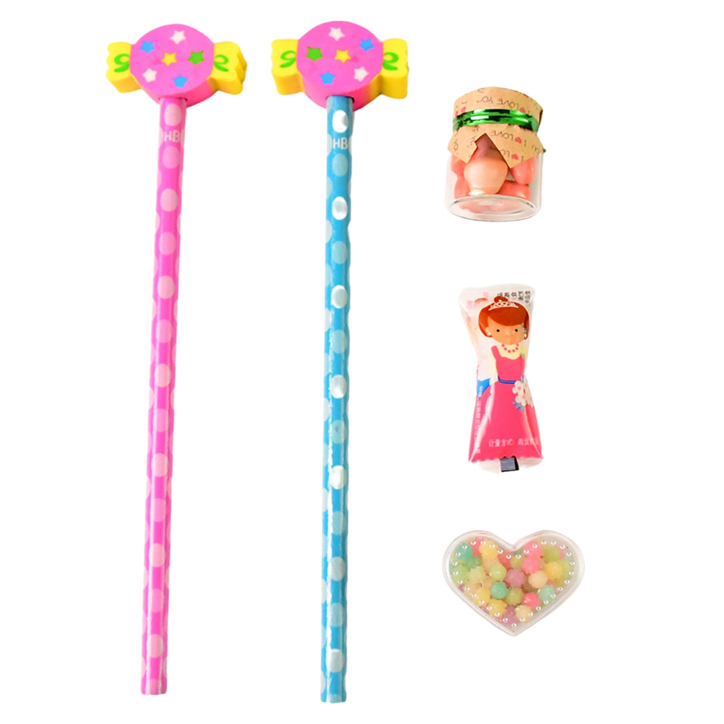 Fun Candy Design Pencil Set With Accessories Set (1 Set ) office supplies