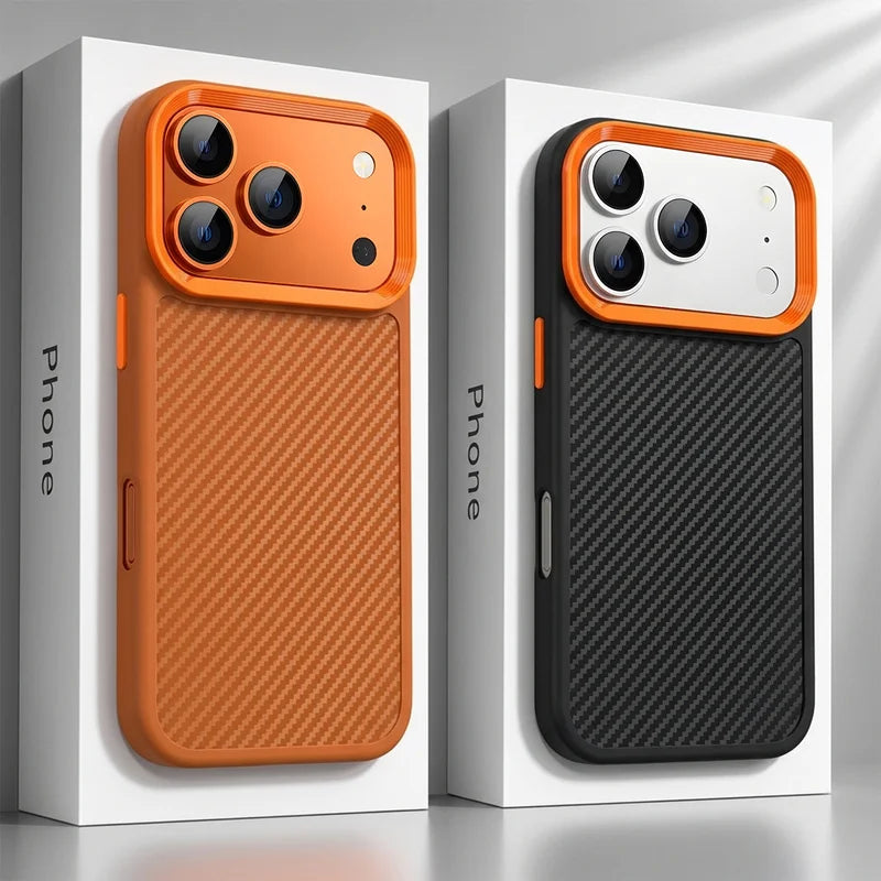 Official Carbon Fiber Phone Case For iPhone 17 18 Promax 12 13 14 15 16 17 Pro Max 16 Plus Silicone Shockproof Protector Cover Phone Cases > iPhone Cases