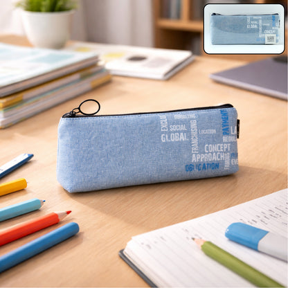 Stylish Fabric Zipper Pencil Pouch (1 Pc) Office Supplies > Desk Accessories > Pencil Cases