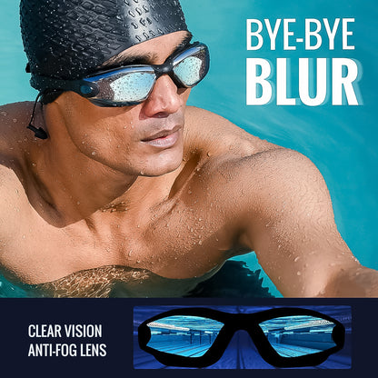 Professional Anti-fog Uv Protection Swimming Goggles With Mirrored Lenses And Earplugs Swimming Goggles