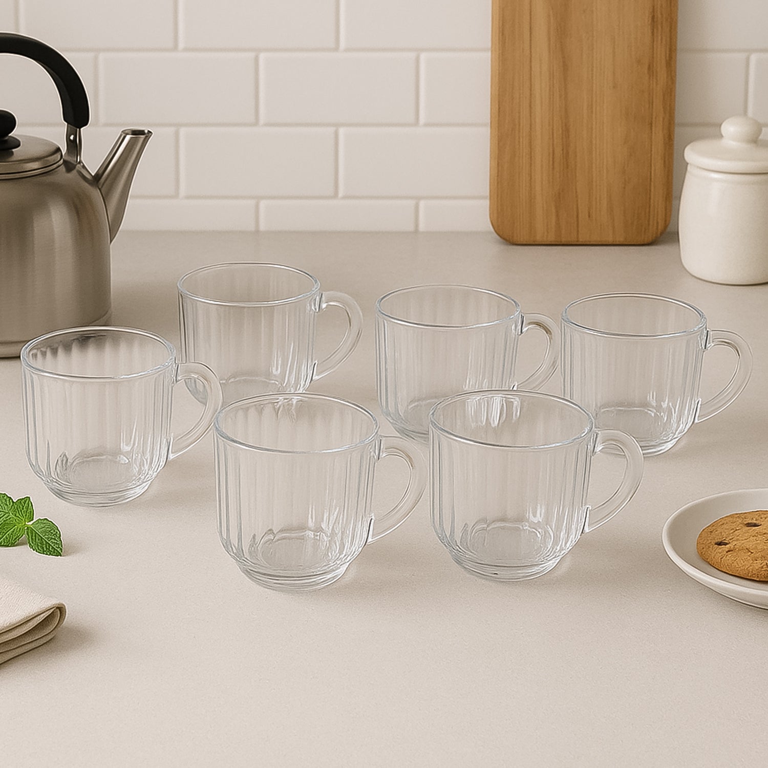 Unbreakable Transparent Plastic Tea Cups (Set Of 6 Pc) Home and Kitchen