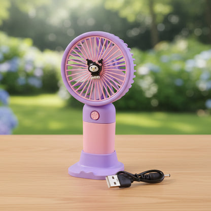 Cute Usb Rechargeable Mini Desktop Fan With Stand For Office Home
