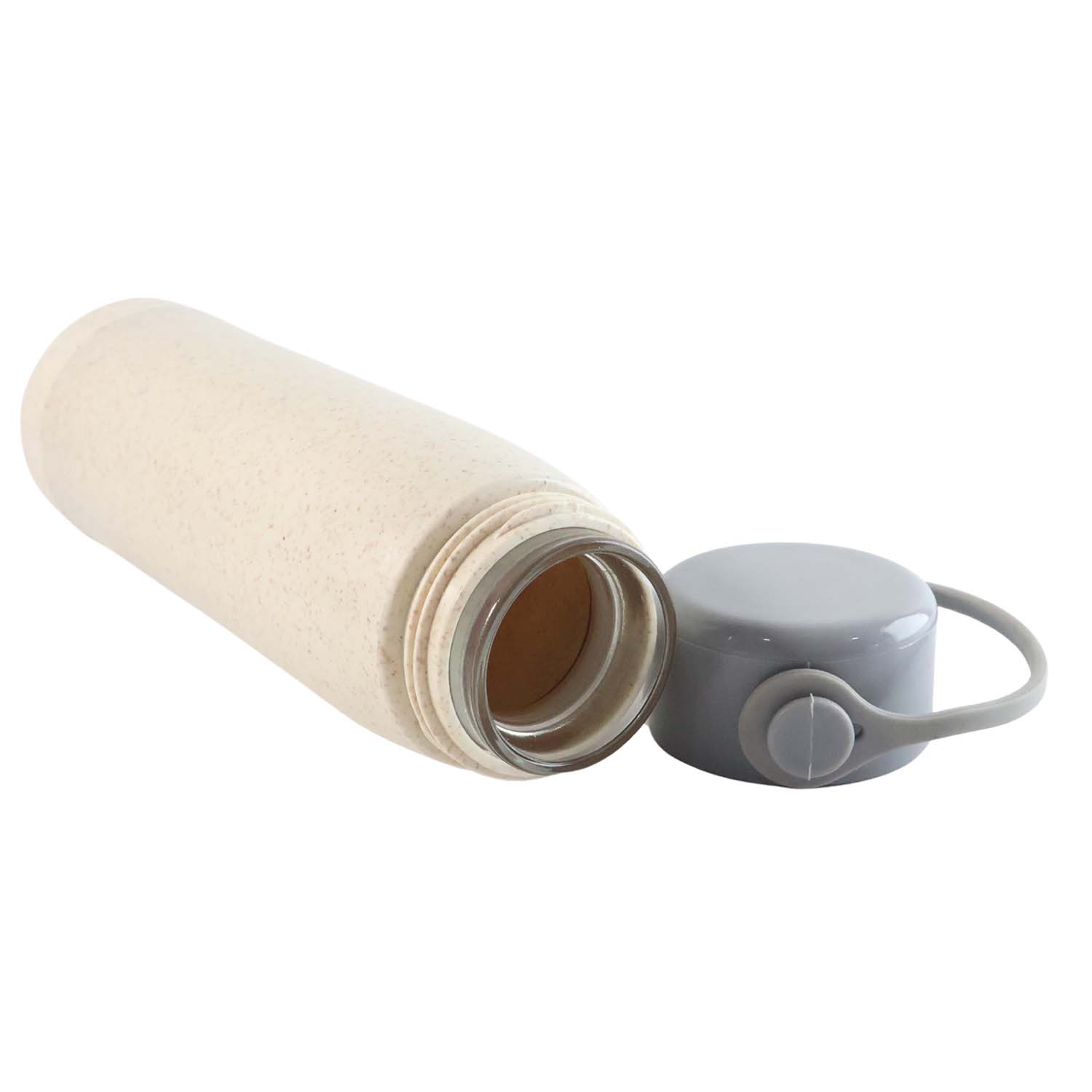 High Portable Water Bottle Creative Wheat Fragrance Glass Bottle Water With Mobile Phone Holder Wide Mouth Glass Water 380ml (Moq - 80 Pc) Water Bottles