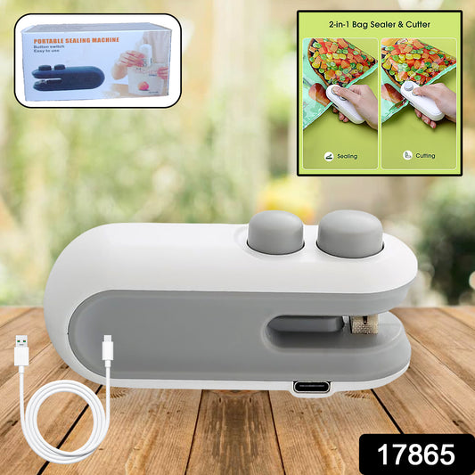 Portable Mini Bag Sealer 2 In 1 Seal Cutter Heat Sealers Type-c Usb Charging Kitchen Tools