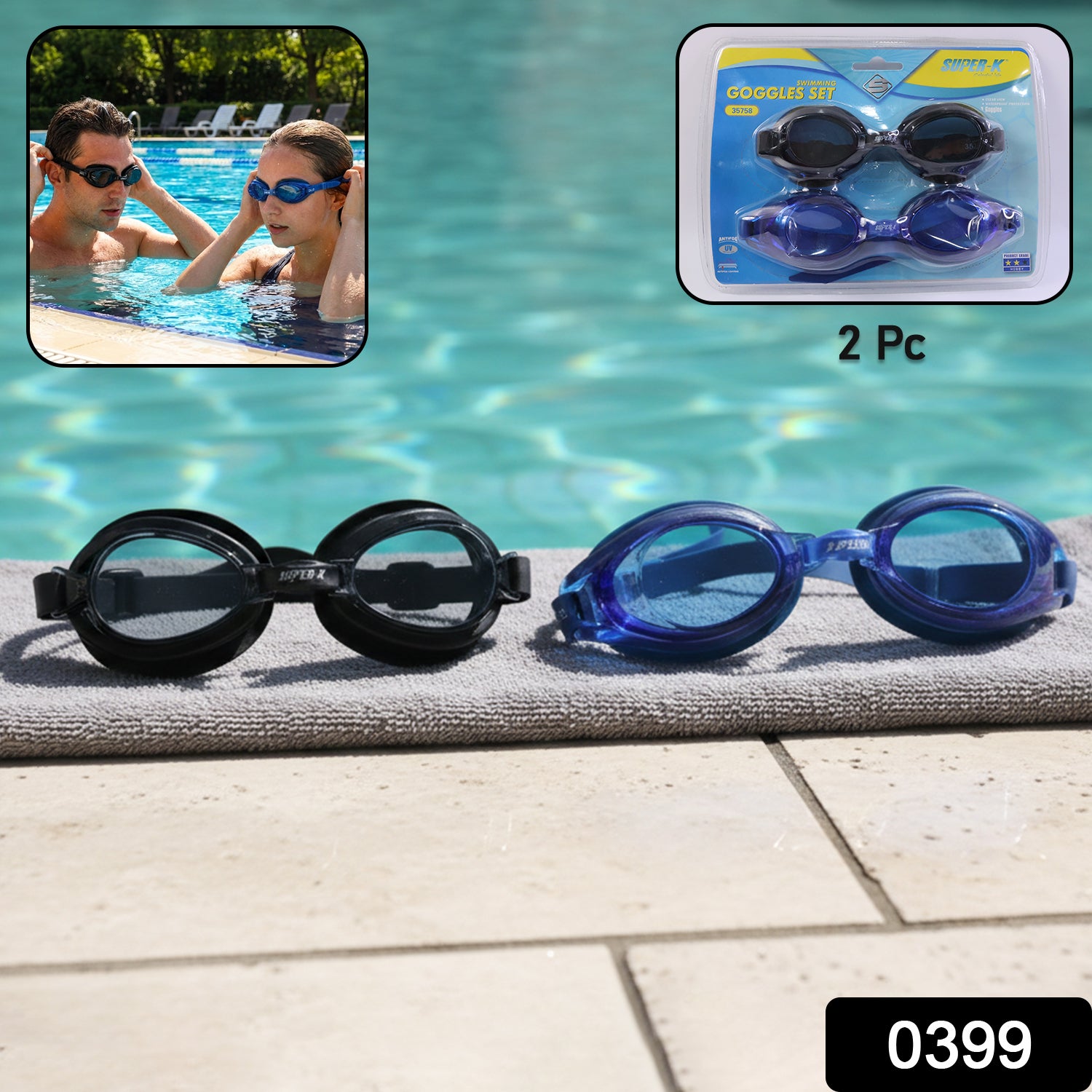 Swimming Goggles Set (2 Pieces Set) Swimwear