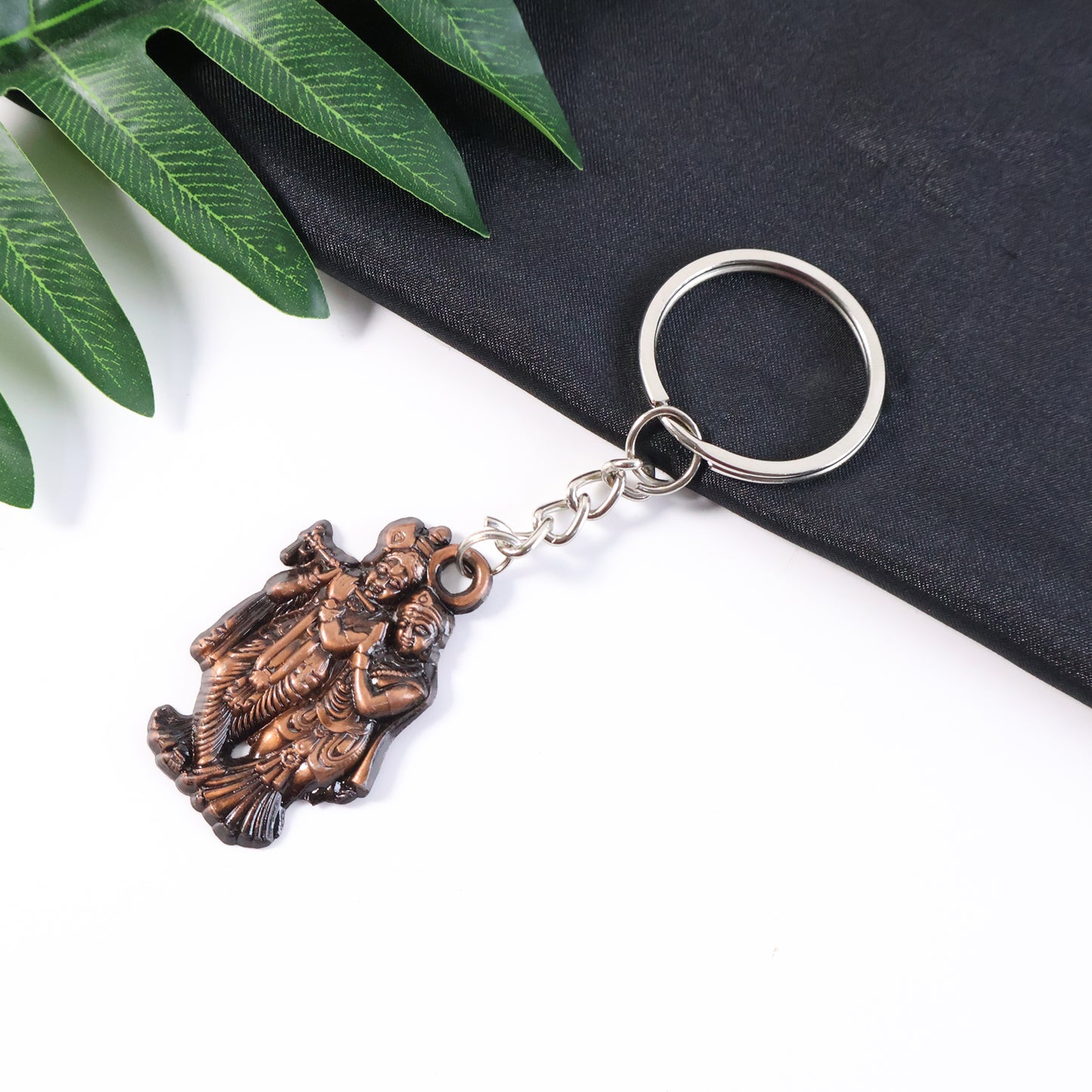 Radha Krishna Metal Keychain (1 Pc) Keychain