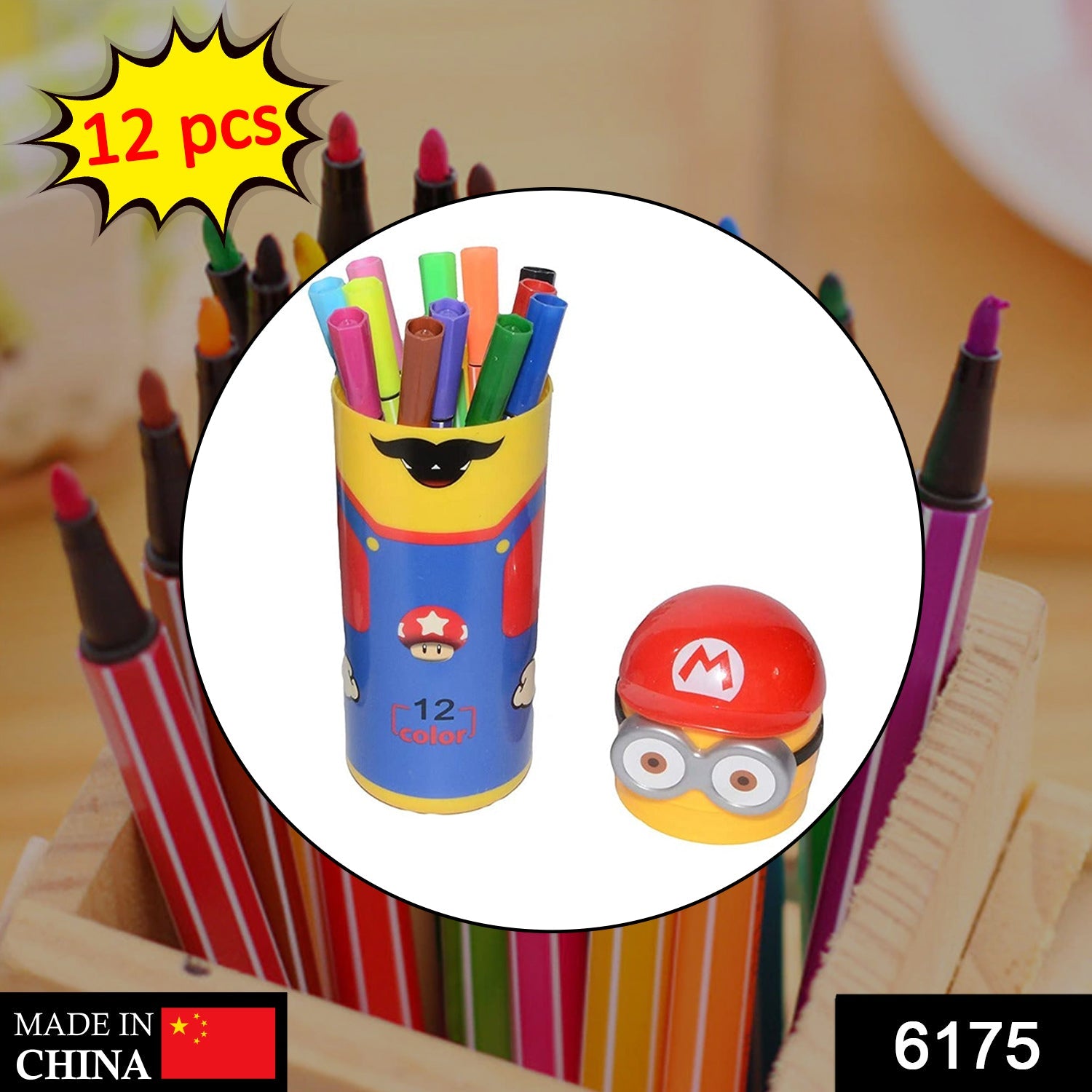 Minions Sketch Pen Set with Case - Pack of 12 Color Markers Stationery & Office